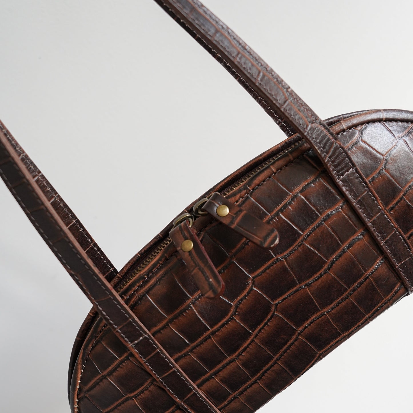 Cartera Gigi Croco Chocolate