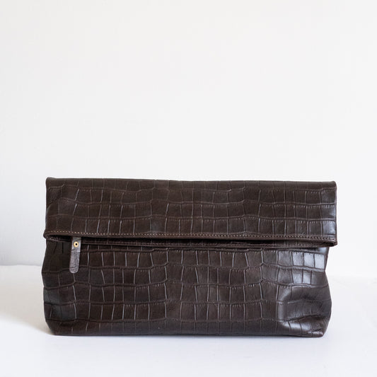 Clutch Tana Croco Chocolate