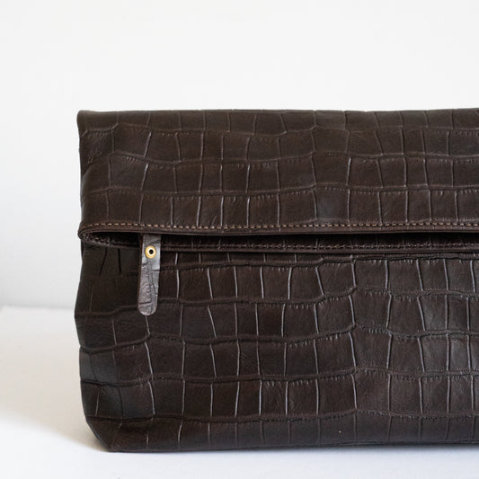 Clutch Tana Croco Chocolate