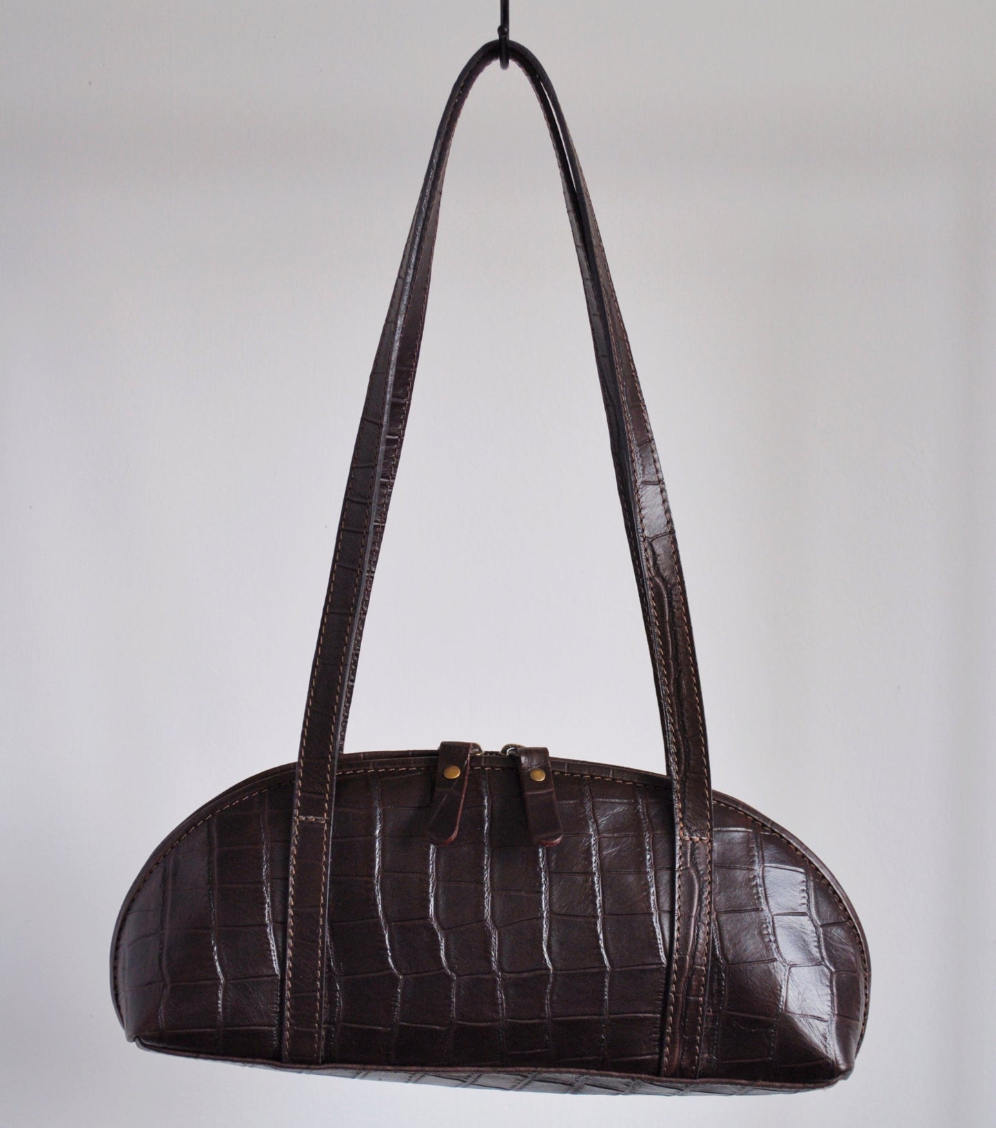 Cartera Gigi Croco Chocolate