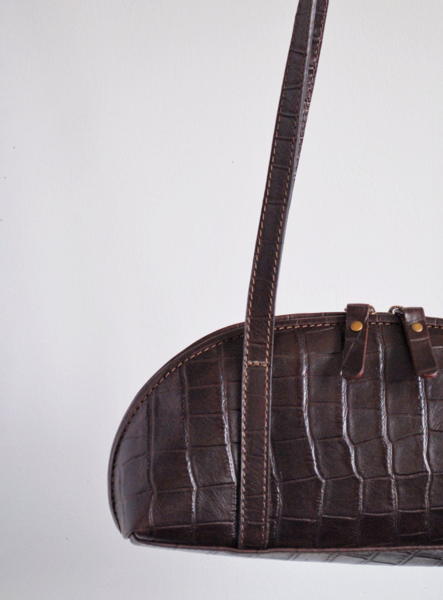Cartera Gigi Croco Chocolate
